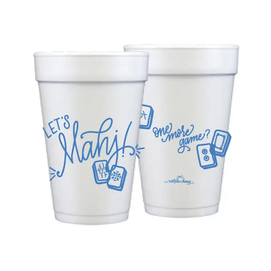 Let's Mahj! Foam Cups | Blue