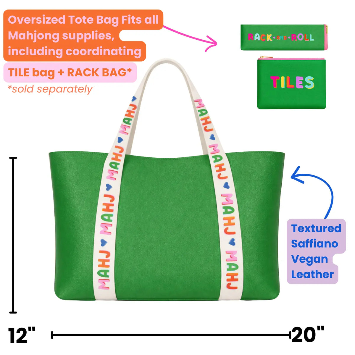 Mahjong Tote Bag | Green
