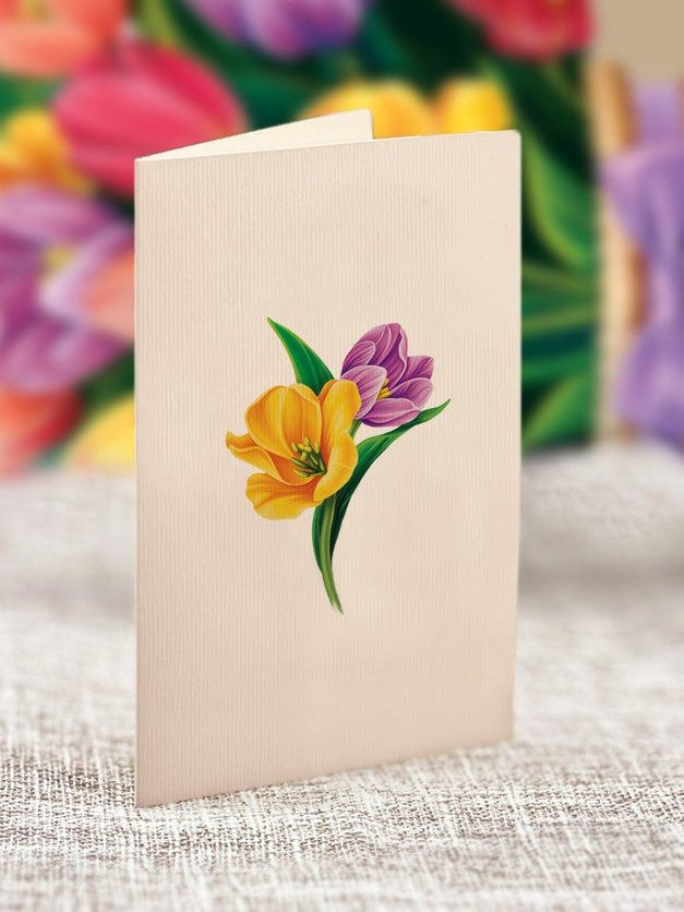 Mini Pop-Up Greeting Cards | Festive Tulips