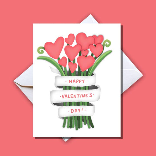 Greeting Card | Happy Valentine's Day Heart Bouquet