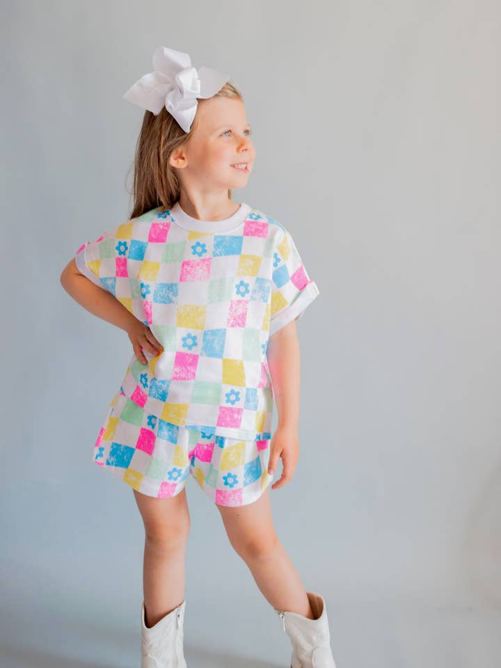 All Over Checker French Terry Short | Youth