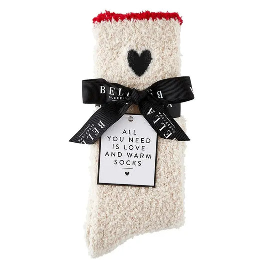 Cozy Socks | Red Trim & Black Heart