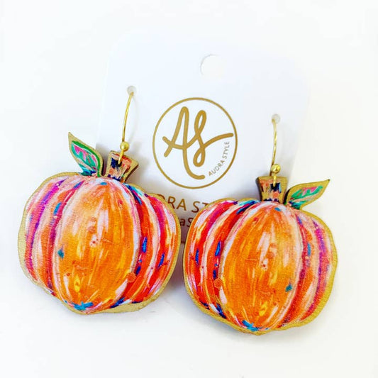 Fall Statement Earrings | Orange Pumpkins