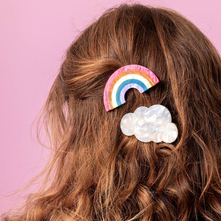 Hair Clip Set | Rainbow + Cloud