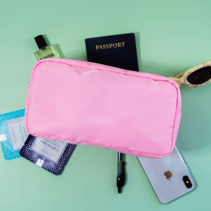 Nylon Travel Makeup Pouch | Pink