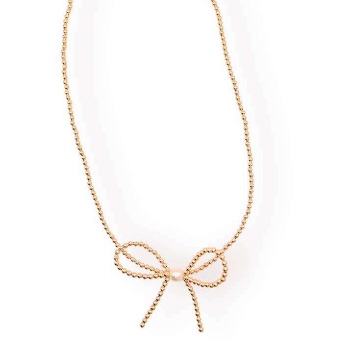 Gold Bow Necklace