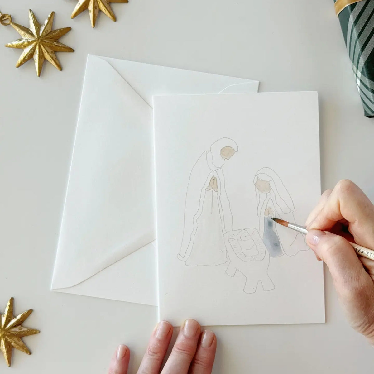 Paintable Notecards | Nativity