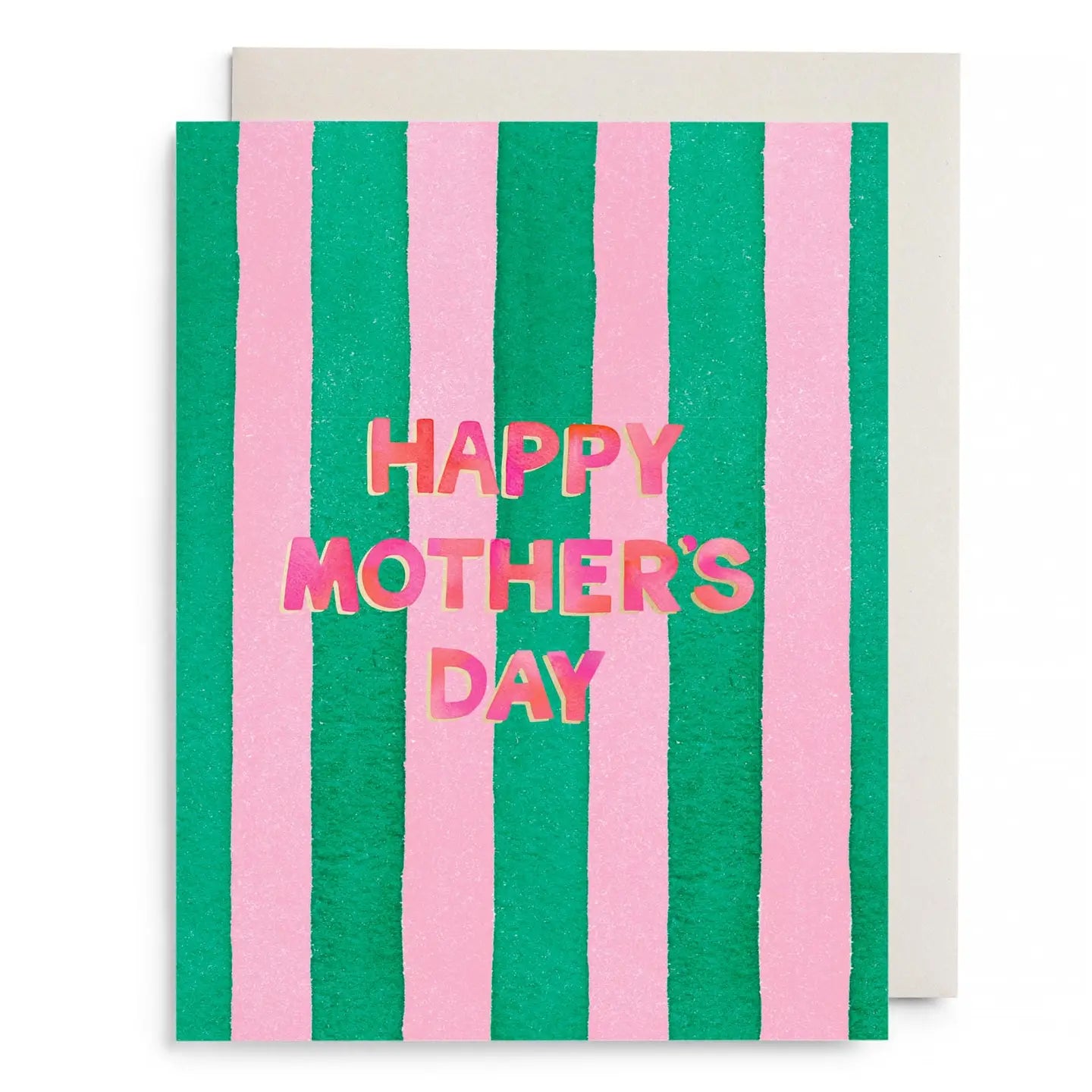 Greeting Card | Pink and Green Striped Mother's Day
