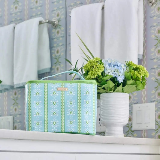 Train Case | Rosemary Stripe Blue