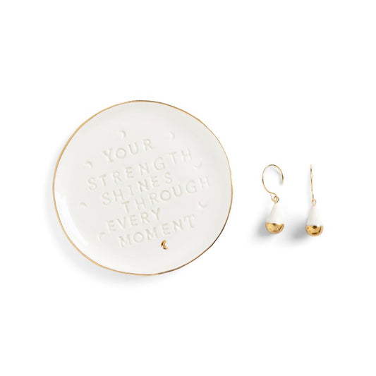 Earrings + Trinket Dish | Strength Shines