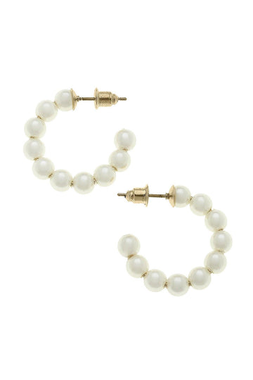 Demi Hoop Earrings In Ivory Pearl