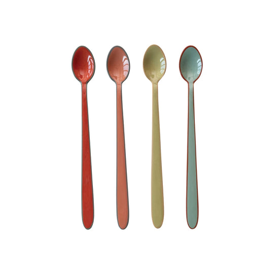 Enameled Stainless Steel Cocktail Spoons | Assorted Colors