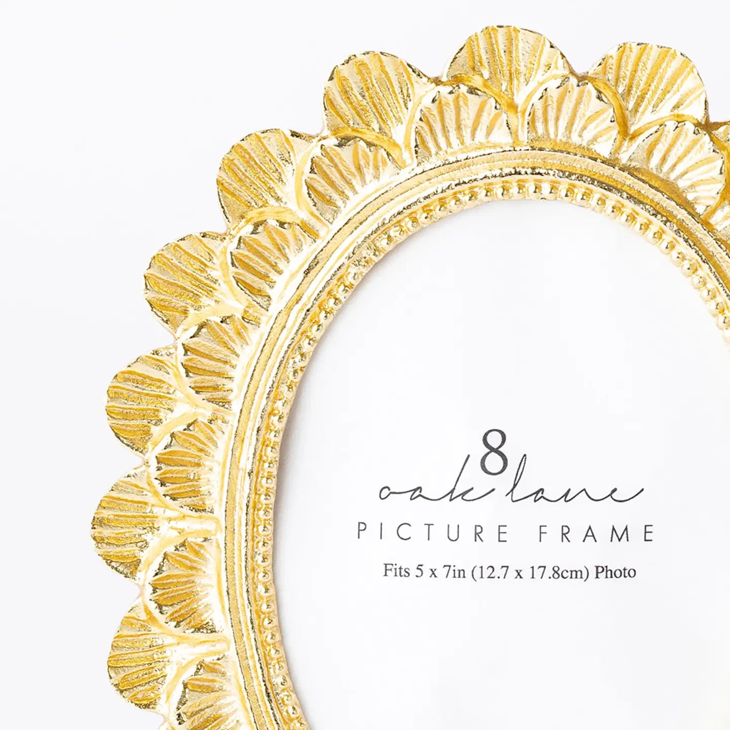Gold Scalloped 5x7 Easel Picture Frame