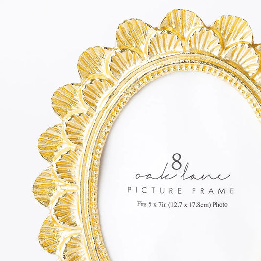 Gold Scalloped 5x7 Easel Picture Frame