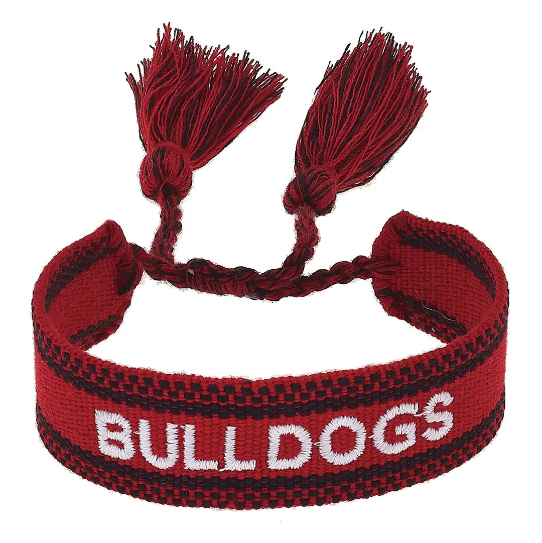 Georgia Bulldogs Woven Tassel Bracelet