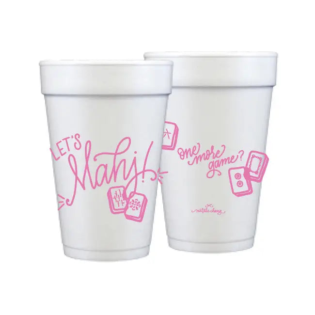Let's Mahj! Foam Cups | Pink