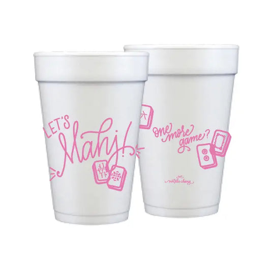 Let's Mahj! Foam Cups | Pink
