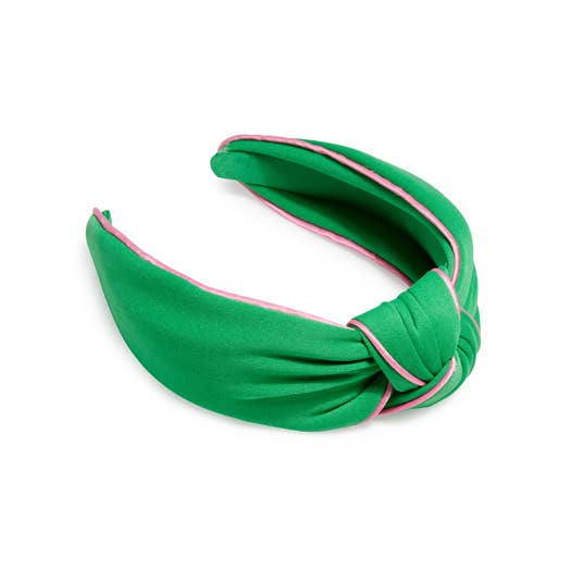 Piped Knotted Headband | Green