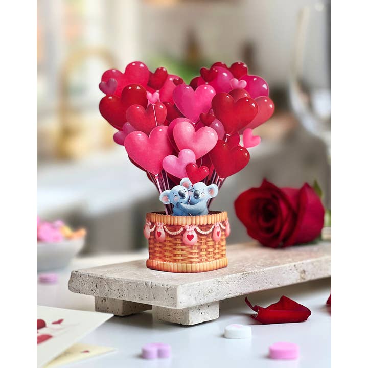 Mini Pop-Up Greeting Cards | Heart Balloons