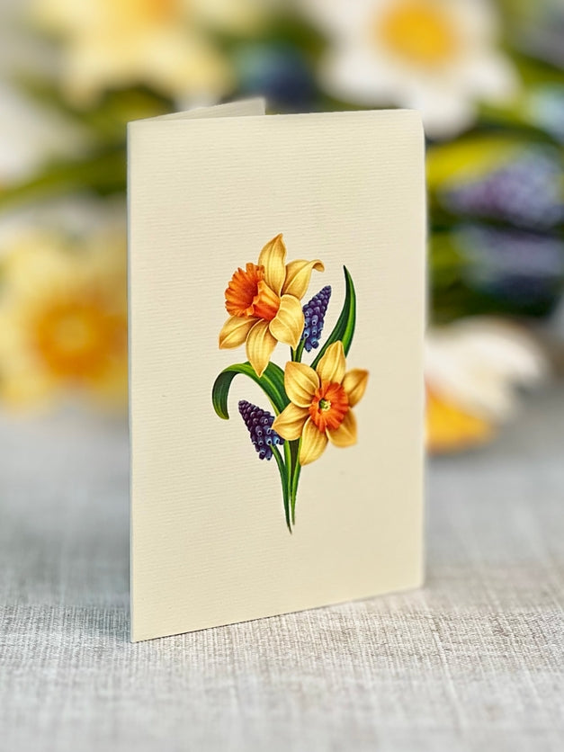 Mini Pop-Up Greeting Cards | English Daffodils
