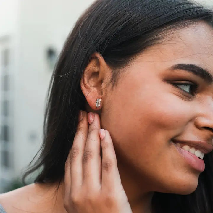 New Moon Gold Earrings | Natural Beauty/Leaf