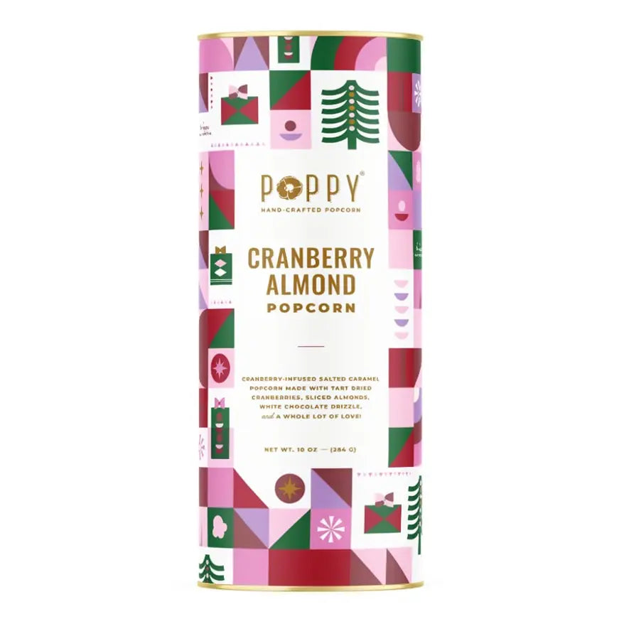 Cranberry Almond Cylinder Holiday Popcorn