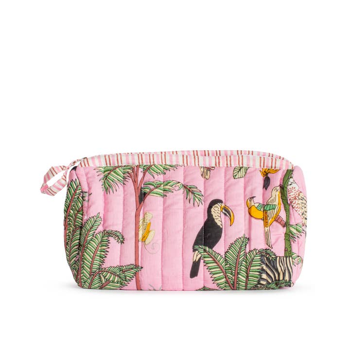 Liana Pink Quilted Cosmetic Bag