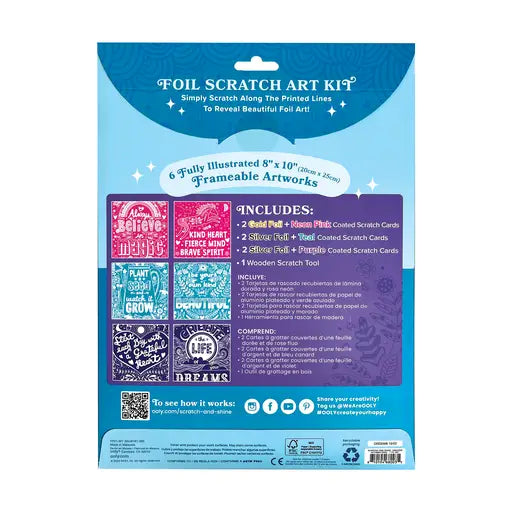 Scratch & Shine: Foil Scratch Art Kit - Amazing Affirmations