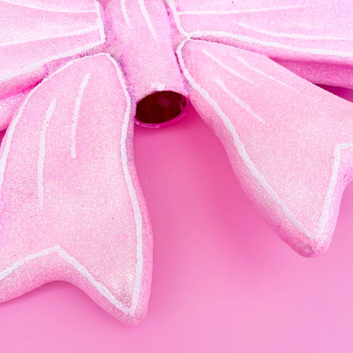Christmas Tree Topper | Pink Glitter Bow