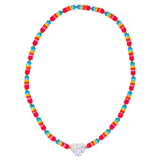 Rainbow Jewelled Heart Necklace