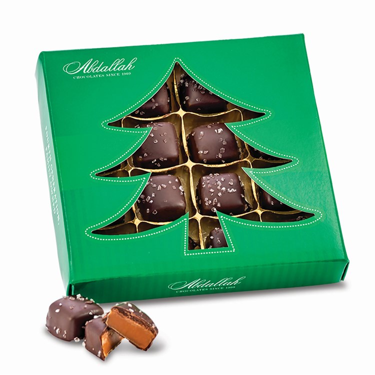 Miniature Dark Chocolate Sea Salt Caramels | Tree Window