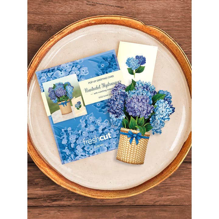 Mini Pop-Up Greeting Cards | Nantucket Hydrangeas