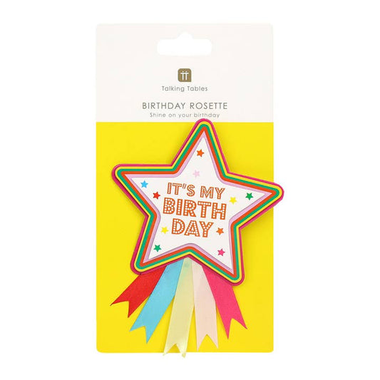 Happy Birthday Badge | Multi Colored Star Rosette