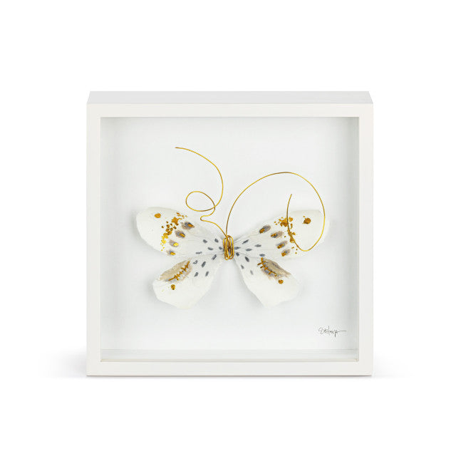 Butterfly Wall Art | White & Gold