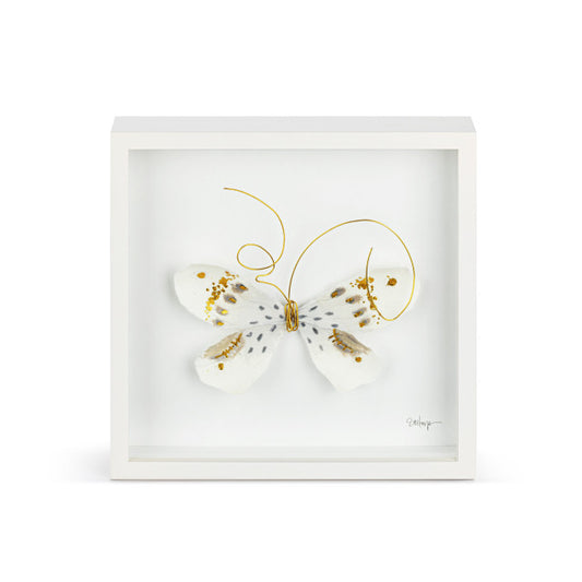 Butterfly Wall Art | White & Gold