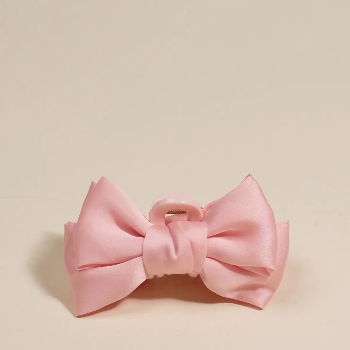 Mini Satin Bow Claw Clip | Blush