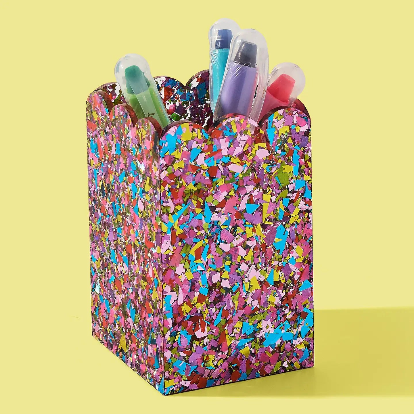 Scalloped Pen/Pencil Holder | Happy Confetti