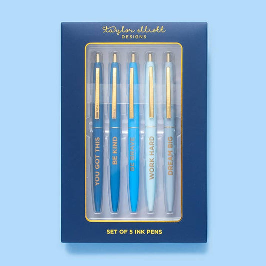 Pen Set - Motivational - Blue