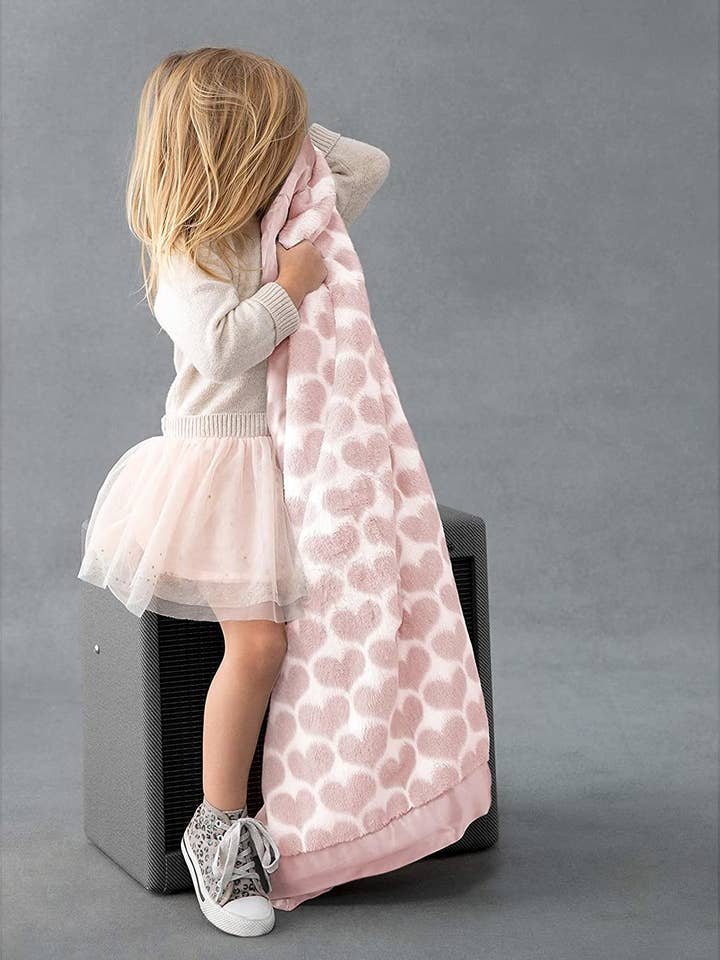 Luxe™ Heart Army Baby Blanket | Dusty Pink