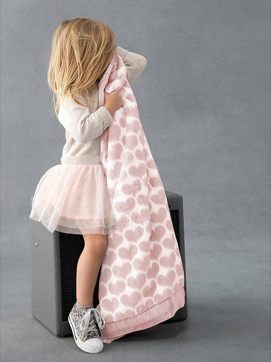 Luxe™ Heart Army Baby Blanket | Dusty Pink
