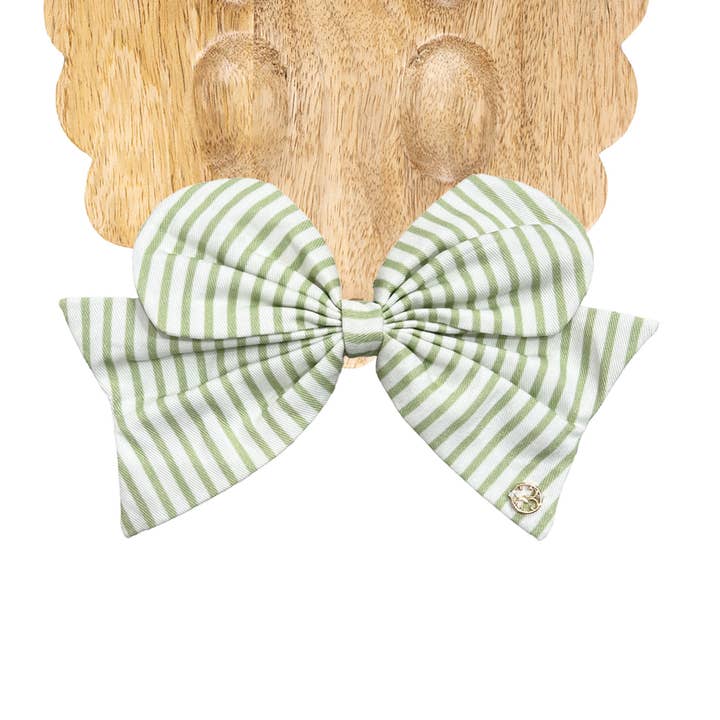Magnetic Bow | Green Stripe