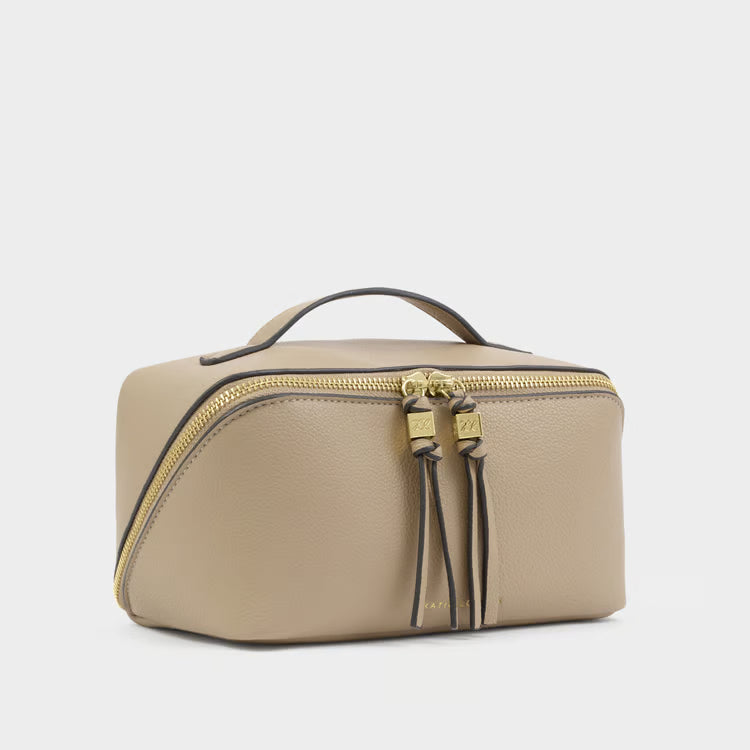 Soho Medium Make Up/Wash Bag | Light Taupe