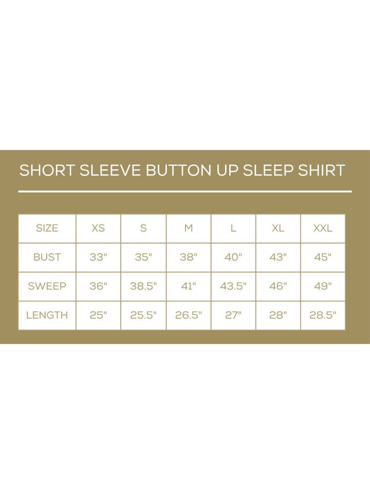 Short Sleeve Button Up Sleep Shirt | Whimsical Wonders