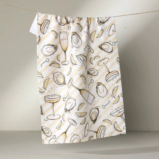 Tea Towel | Oysters and Champagne