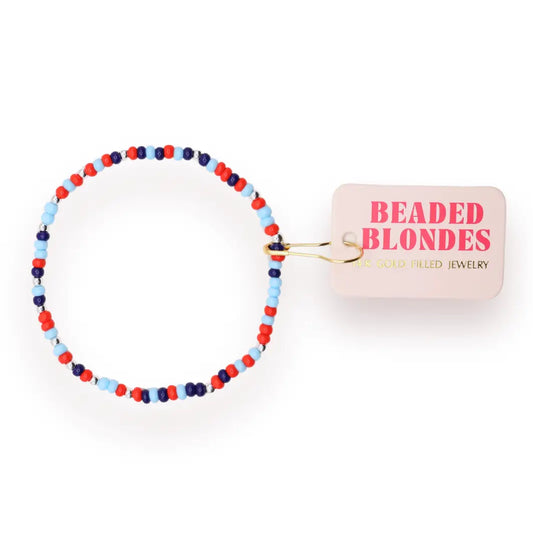 Bright Red and Blues Sprinkle Bracelet