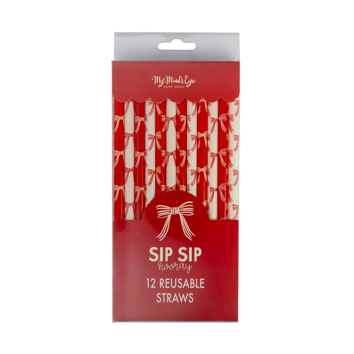 Christmas Bows Reusable Straws