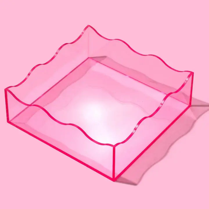 Wavy Acrylic Tray | Light Pink