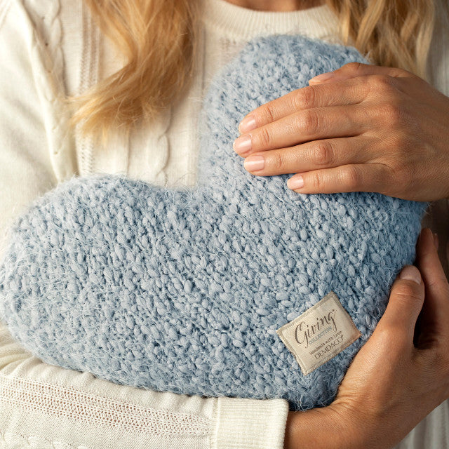 Giving Heart Weighted Pillow | Soft Blue