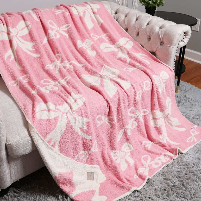 Throw Blanket | Ribbons | Pink