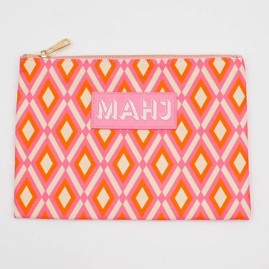 Mahjong Card & Accessory Bag | Orange Diamond